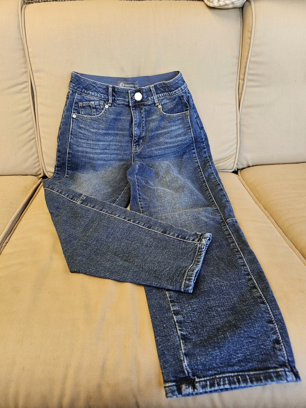 Democracy Dark Blue High-Rise Straight Leg Jeans
